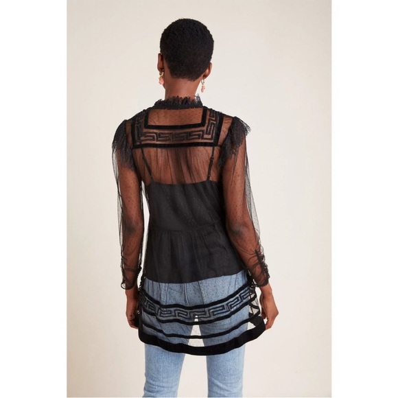 Anthropologie Holly Flocked Tunic Top Size XL Rare - Picture 4 of 15